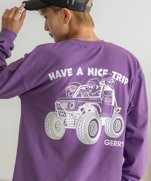 GERRY(ジェリー)の「【SIDEWAY STANCE×GERRY】別注コラボ ロゴ プリント 長袖Tシャツ(Tシャツ/カットソー・メンズ・パープル/ライトグレー/ホワイト/ブラック/カーキ/ブルー/ブルー系/パープル系/カーキ系/ホワイト系/ブラック系/ライトグレー系・SMALL/MEDIUM/LARGE/X-LARGE)」の12枚目の写真