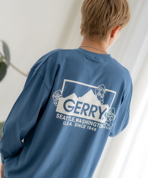 GERRY(ジェリー)の「【SIDEWAY STANCE×GERRY】別注コラボ ロゴ プリント 長袖Tシャツ(Tシャツ/カットソー・メンズ・パープル/ライトグレー/ホワイト/ブラック/カーキ/ブルー/ブルー系/パープル系/カーキ系/ホワイト系/ブラック系/ライトグレー系・SMALL/MEDIUM/LARGE/X-LARGE)」の9枚目の写真