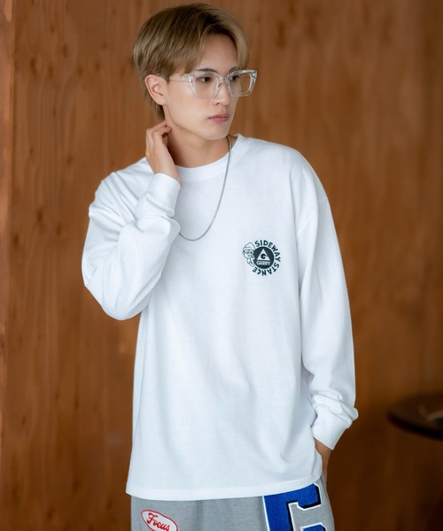 GERRY(ジェリー)の「【SIDEWAY STANCE×GERRY】別注コラボ ロゴ プリント 長袖Tシャツ(Tシャツ/カットソー・メンズ・パープル/ライトグレー/ホワイト/ブラック/カーキ/ブルー/ブルー系/パープル系/カーキ系/ホワイト系/ブラック系/ライトグレー系・SMALL/MEDIUM/LARGE/X-LARGE)」の17枚目の写真