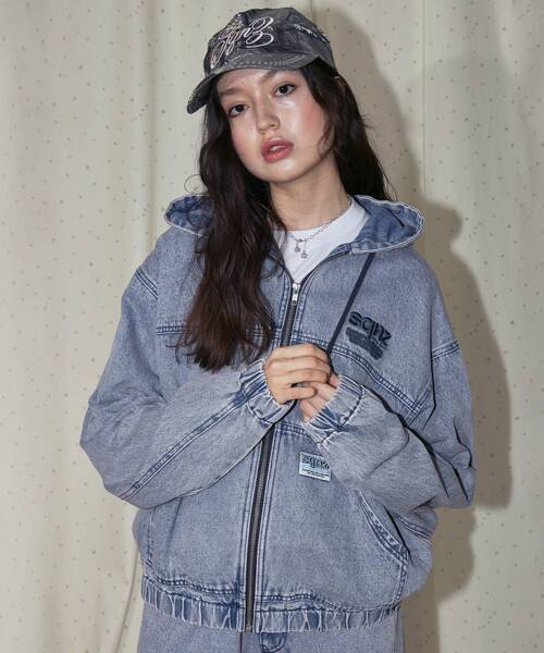 sqnz（エスキュンズ）】sqnz washed denim jacket / ワイドシルエット