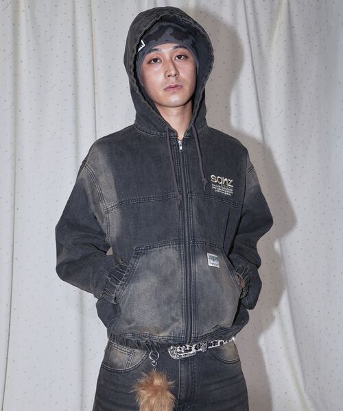 sqnz（エスキュンズ）】sqnz washed denim jacket / ワイドシルエット