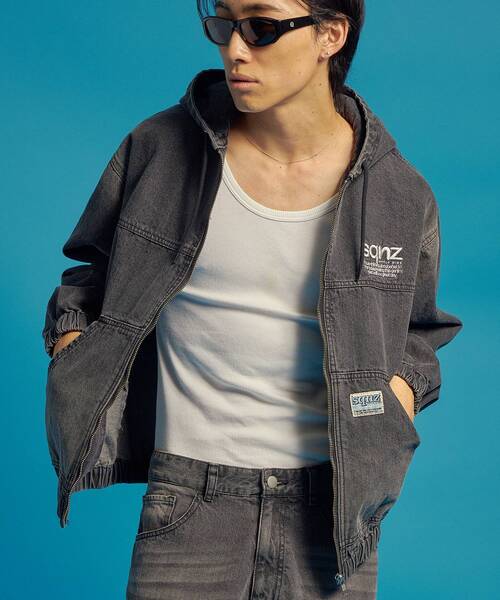 sqnz（エスキュンズ）】sqnz washed denim jacket / ワイドシルエット