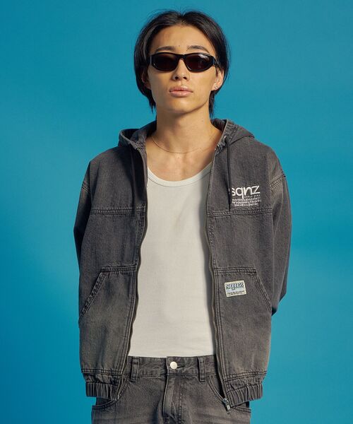 sqnz（エスキュンズ）】sqnz washed denim jacket / ワイドシルエット