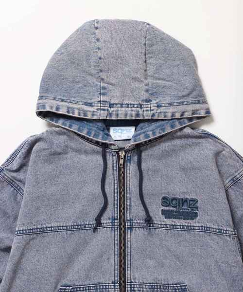 SEQUENZ(シークエンズ)の「※WEB限定 / ブリーチ加工 / デニムジップパーカー / sqnz washed denim jacket(パーカー・メンズ・ブルー/ブラック/ブラウン/ピンク系その他2・MEDIUM/LARGE)」の14枚目の写真