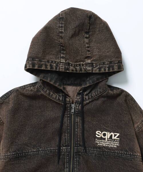 SEQUENZ(シークエンズ)の「※WEB限定 / ブリーチ加工 / デニムジップパーカー / sqnz washed denim jacket(パーカー・メンズ・ブルー/ブラック/ブラウン/ピンク系その他2・MEDIUM/LARGE)」の18枚目の写真