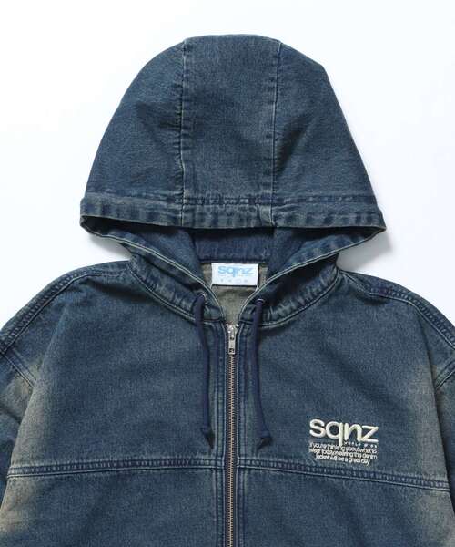SEQUENZ(シークエンズ)の「※WEB限定 / ブリーチ加工 / デニムジップパーカー / sqnz washed denim jacket(パーカー・メンズ・ブルー/ブラック/ブラウン/ピンク系その他2・MEDIUM/LARGE)」の22枚目の写真