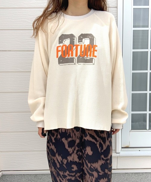 Q（キュー）の「ワッフルボリュームトップス（Tシャツ/カットソー・レディース・アイボリー/ブルー/ブラック・MEDIUM）」の4枚目の写真