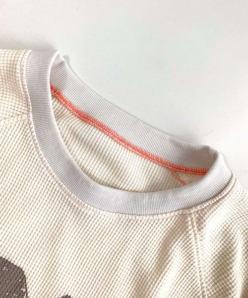 Q（キュー）の「ワッフルボリュームトップス（Tシャツ/カットソー・レディース・アイボリー/ブルー/ブラック・MEDIUM）」の7枚目の写真