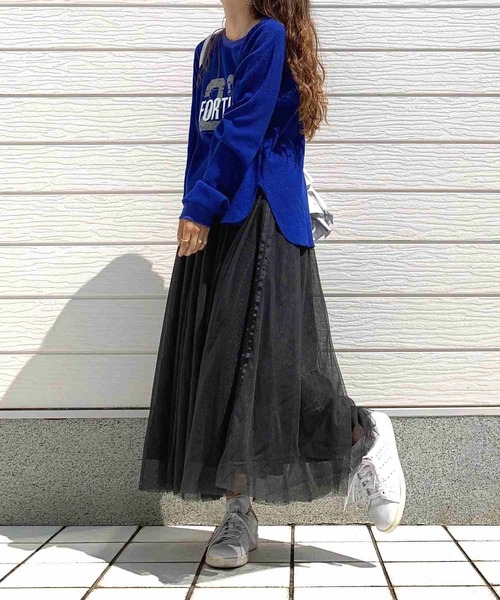 Q（キュー）の「ワッフルボリュームトップス（Tシャツ/カットソー・レディース・アイボリー/ブルー/ブラック・MEDIUM）」の22枚目の写真