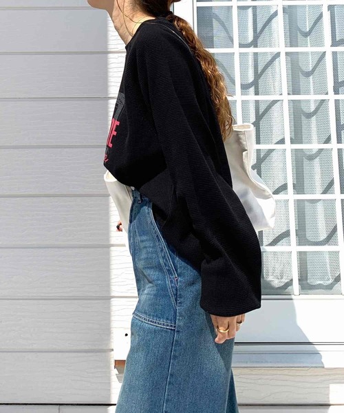 Q（キュー）の「ワッフルボリュームトップス（Tシャツ/カットソー・レディース・アイボリー/ブルー/ブラック・MEDIUM）」の18枚目の写真