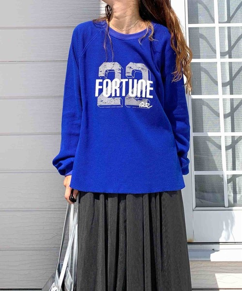 Q（キュー）の「ワッフルボリュームトップス（Tシャツ/カットソー・レディース・アイボリー/ブルー/ブラック・MEDIUM）」の14枚目の写真