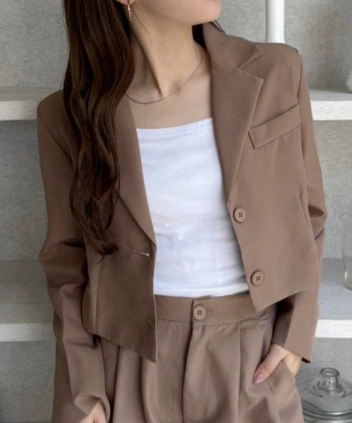 Miniministore（ミニミニストア）の「テーラードジャケット パンツスーツセット（セットアップ・レディース・ブラック/アイボリー/ピンク/ブラウン/ダークベージュ・XL/M/L/S）」の17枚目の写真
