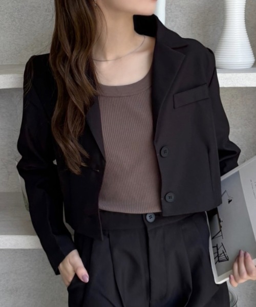 Miniministore（ミニミニストア）の「テーラードジャケット パンツスーツセット（セットアップ・レディース・ブラック/アイボリー/ピンク/ブラウン/ダークベージュ・XL/M/L/S）」の22枚目の写真