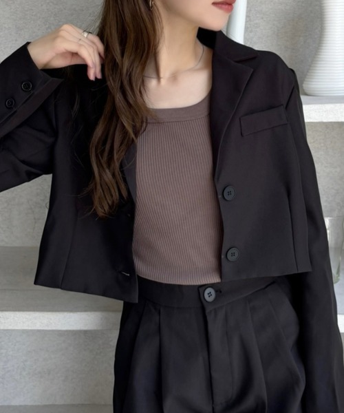 Miniministore（ミニミニストア）の「テーラードジャケット パンツスーツセット（セットアップ・レディース・ブラック/アイボリー/ピンク/ブラウン/ダークベージュ・XL/M/L/S）」の18枚目の写真