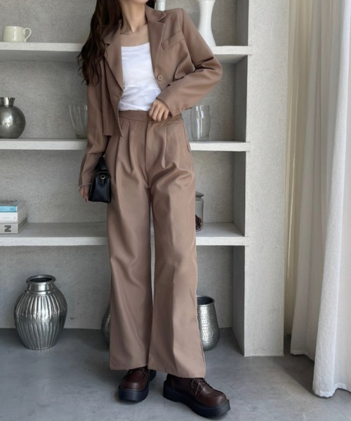 Miniministore（ミニミニストア）の「テーラードジャケット パンツスーツセット（セットアップ・レディース・ブラック/アイボリー/ピンク/ブラウン/ダークベージュ・XL/M/L/S）」の12枚目の写真