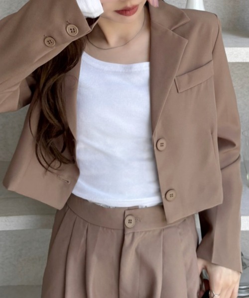 Miniministore（ミニミニストア）の「テーラードジャケット パンツスーツセット（セットアップ・レディース・ブラック/アイボリー/ピンク/ブラウン/ダークベージュ・XL/M/L/S）」の14枚目の写真