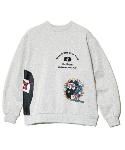 modem design（モデムデザイン）の「MODEM DESIGN/モデムデザイン　スウェットクルー -総柄おじさん-（スウェット・メンズ・アイボリー/グレー・MEDIUM/X-LARGE/LARGE）」の2枚目の写真