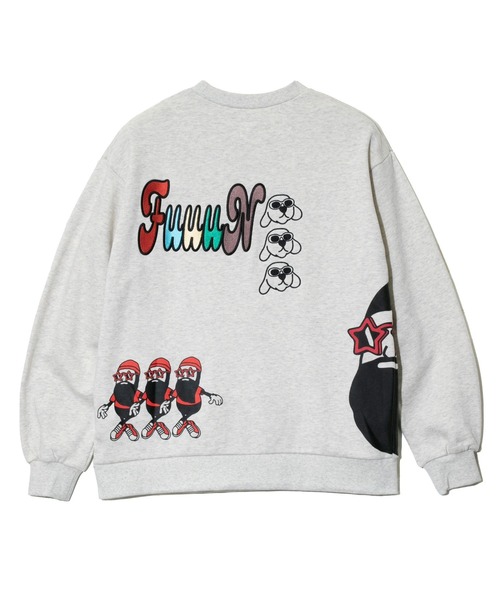 modem design（モデムデザイン）の「MODEM DESIGN/モデムデザイン　スウェットクルー -総柄おじさん-（スウェット・メンズ・アイボリー/グレー・MEDIUM/X-LARGE/LARGE）」の10枚目の写真