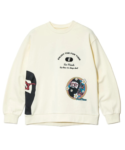 modem design（モデムデザイン）の「MODEM DESIGN/モデムデザイン　スウェットクルー -総柄おじさん-（スウェット・メンズ・アイボリー/グレー・MEDIUM/X-LARGE/LARGE）」の13枚目の写真