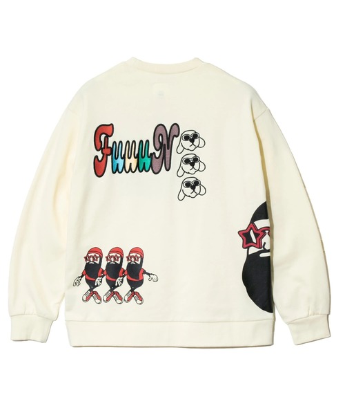 modem design（モデムデザイン）の「MODEM DESIGN/モデムデザイン　スウェットクルー -総柄おじさん-（スウェット・メンズ・アイボリー/グレー・MEDIUM/X-LARGE/LARGE）」の14枚目の写真