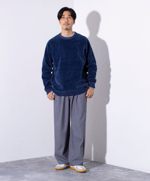 GLOSTER（グロスター）の「【GLOSTER/グロスター】Wフェイス プルオーバー モールニット（ニット/セーター・メンズ・ブラック/ネイビー/ブラウン/グレイッシュベージュ・M/L/S）」の5枚目の写真