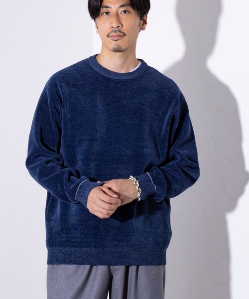 GLOSTER（グロスター）の「【GLOSTER/グロスター】Wフェイス プルオーバー モールニット（ニット/セーター・メンズ・ブラック/ネイビー/ブラウン/グレイッシュベージュ・M/L/S）」の6枚目の写真