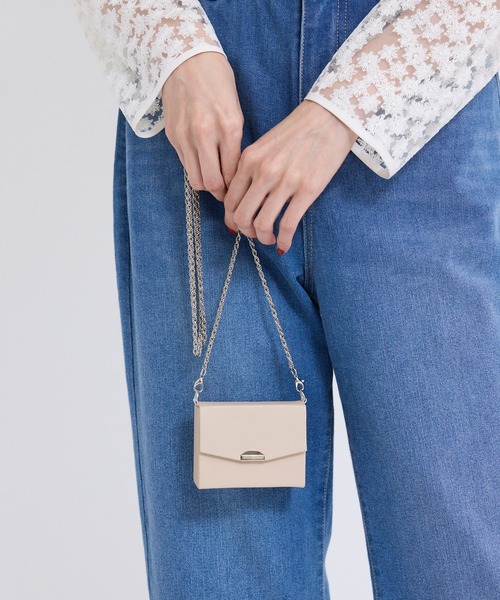 ROPE' PICNIC（ロペピクニック）の「マイクロミニチェーンバッグ（ショルダーバッグ・レディース・ブラック/キナリ/シルバー・FREE）」の21枚目の写真