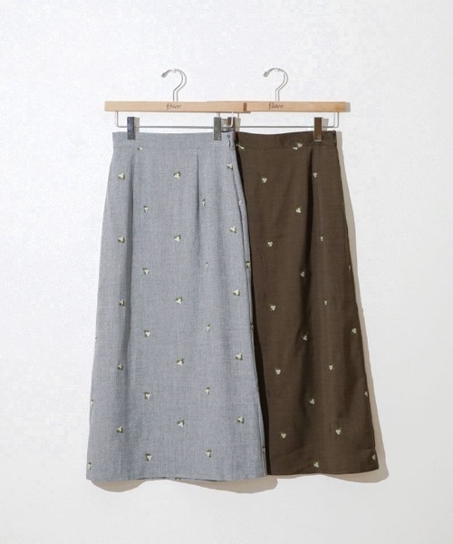 flower（フラワー）の「カームエンブロイダリースカート（スカート・レディース・ブラウン/グレー・FREE）」の3枚目の写真