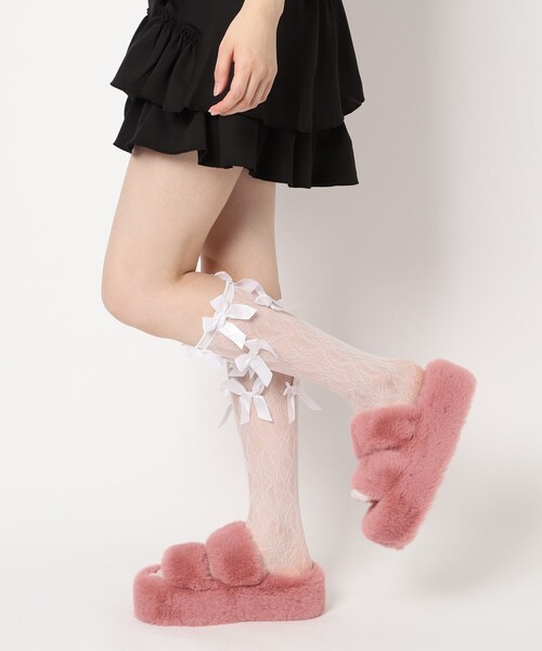 cs T&P(シーエスティーアンドピー)の「厚底ふわふわファーサンダル(サンダル・レディース・ベージュ系3/ピンク系8/アイボリー系3/ブラック系3・S/M/L/LL)」の20枚目の写真