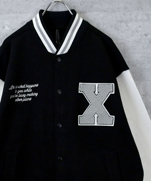 【セール】felt patch sweat stadium jacket/フェルトパッチ スウェット スタジアムジャケット（スウェット）｜Ritzy（リッツィー）