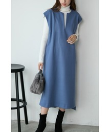 Miss Arrivo（ミスアリーヴォ）の「スリットネックジャンスカ/深Vネック（ジャンパースカート）」