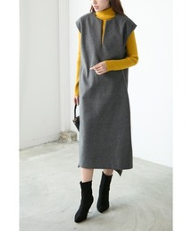 Miss Arrivo（ミスアリーヴォ）の「スリットネックジャンスカ/深Vネック（ジャンパースカート）」