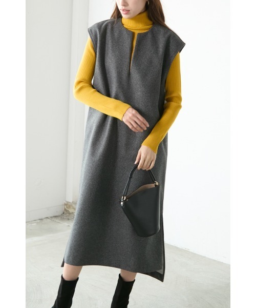 【セール】スリットネックジャンスカ/深Vネック(ジャンパースカート)|Miss Arrivo(ミスアリーヴォ)