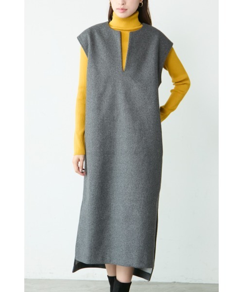 【セール】スリットネックジャンスカ/深Vネック(ジャンパースカート)|Miss Arrivo(ミスアリーヴォ)