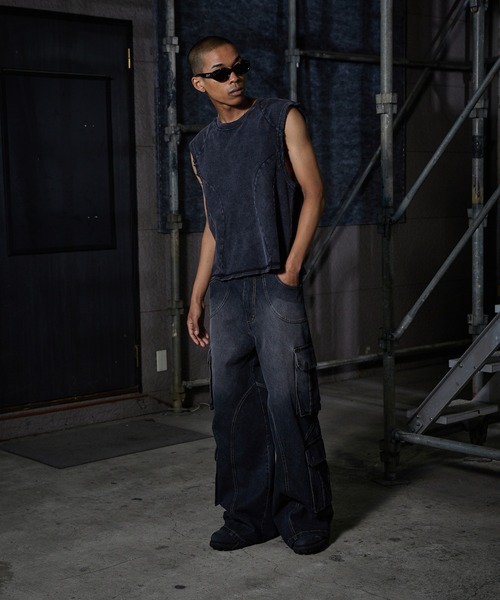 シールームリン ブラック カーゴパンツ 4ポケット ANDER HUNK（アンダーハンク）の「4-Pocket Cargo Denim Pants/4