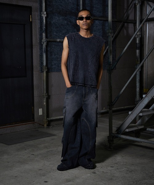 ANDER HUNK(アンダーハンク)の「4-Pocket Cargo Denim Pants/4ポケットカーゴデニムパンツ(カーゴパンツ・メンズ・ライトインディゴブルー/ブラック/ブラック系その他・LARGE/MEDIUM/SMALL)」の13枚目の写真