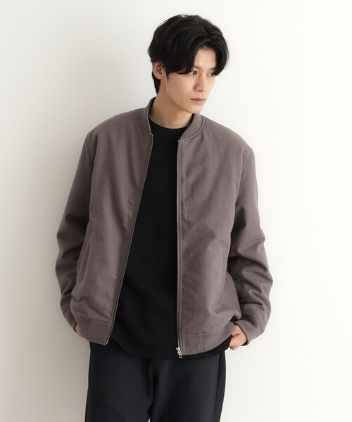 【セール】シャークスキン薄中綿リブブルゾン（ブルゾン）｜THE SHOP TK （ザ ショップ ティーケー ）