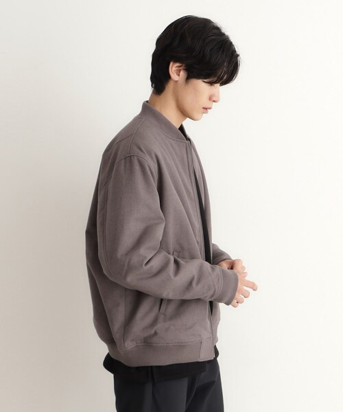 【セール】シャークスキン薄中綿リブブルゾン（ブルゾン）｜THE SHOP TK （ザ ショップ ティーケー ）