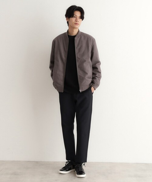 【セール】シャークスキン薄中綿リブブルゾン（ブルゾン）｜THE SHOP TK （ザ ショップ ティーケー ）