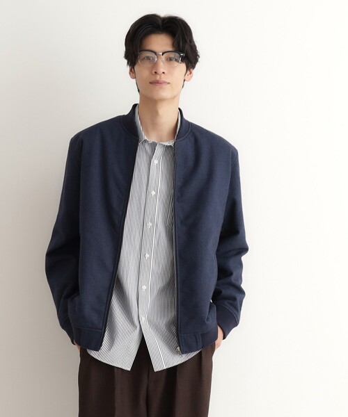 【セール】シャークスキン薄中綿リブブルゾン（ブルゾン）｜THE SHOP TK （ザ ショップ ティーケー ）