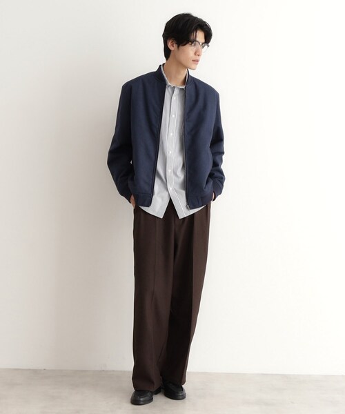 【セール】シャークスキン薄中綿リブブルゾン（ブルゾン）｜THE SHOP TK （ザ ショップ ティーケー ）