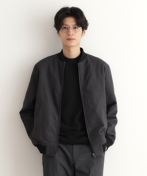 【セール】シャークスキン薄中綿リブブルゾン（ブルゾン）｜THE SHOP TK （ザ ショップ ティーケー ）