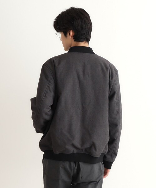 【セール】シャークスキン薄中綿リブブルゾン（ブルゾン）｜THE SHOP TK （ザ ショップ ティーケー ）