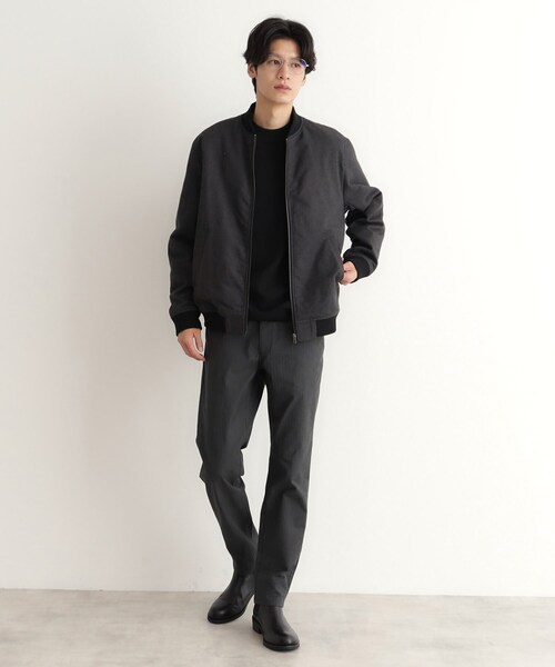 【セール】シャークスキン薄中綿リブブルゾン（ブルゾン）｜THE SHOP TK （ザ ショップ ティーケー ）