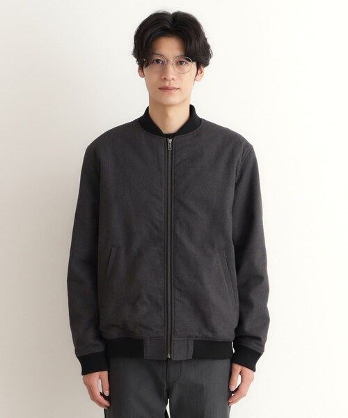 【セール】シャークスキン薄中綿リブブルゾン（ブルゾン）｜THE SHOP TK （ザ ショップ ティーケー ）