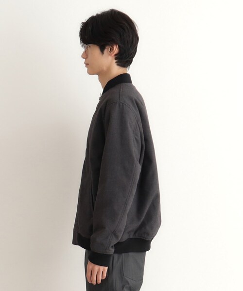 【セール】シャークスキン薄中綿リブブルゾン（ブルゾン）｜THE SHOP TK （ザ ショップ ティーケー ）