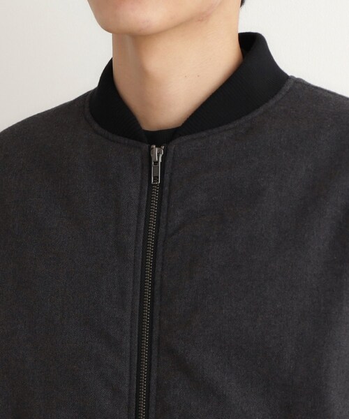 【セール】シャークスキン薄中綿リブブルゾン（ブルゾン）｜THE SHOP TK （ザ ショップ ティーケー ）