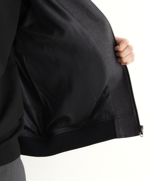 【セール】シャークスキン薄中綿リブブルゾン（ブルゾン）｜THE SHOP TK （ザ ショップ ティーケー ）