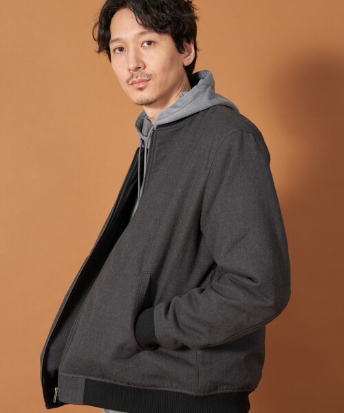 【セール】シャークスキン薄中綿リブブルゾン（ブルゾン）｜THE SHOP TK （ザ ショップ ティーケー ）