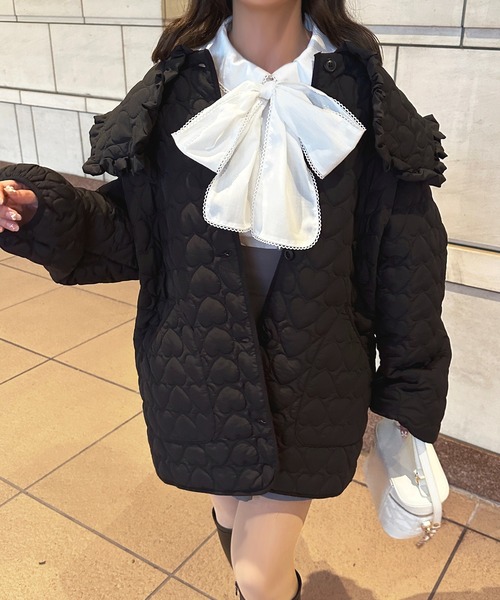 apres jour(アプレジュール)の「ハートキルティングアウター【ZOZOTOWN限定アイテム】(ブルゾン・レディース・ブラック/アイボリー/ピンク・フリー/X-LARGE)」の22枚目の写真